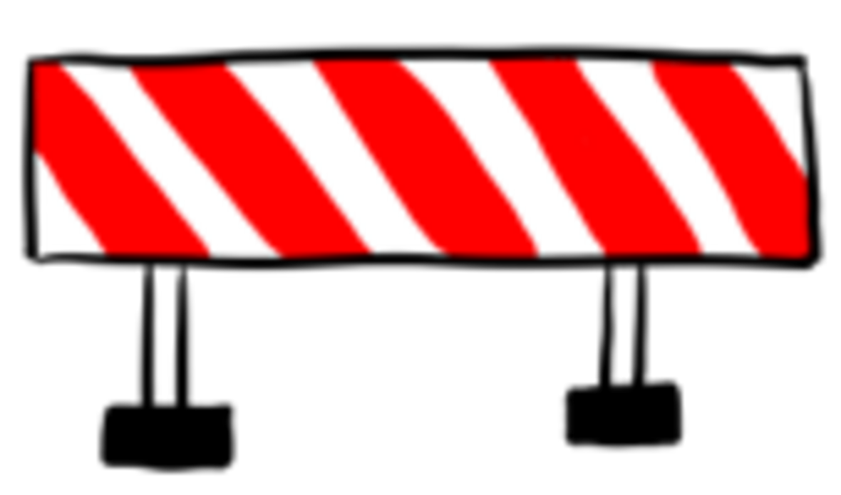 Eine Schranke mit roten und weißen Streifen