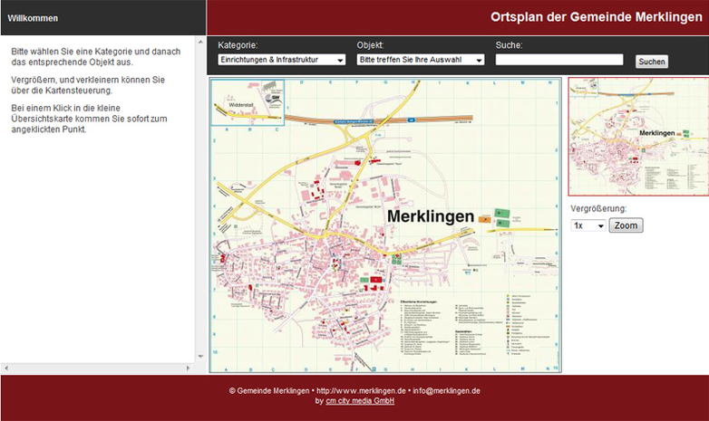 Ortsplan der Gemeinde Merklingen